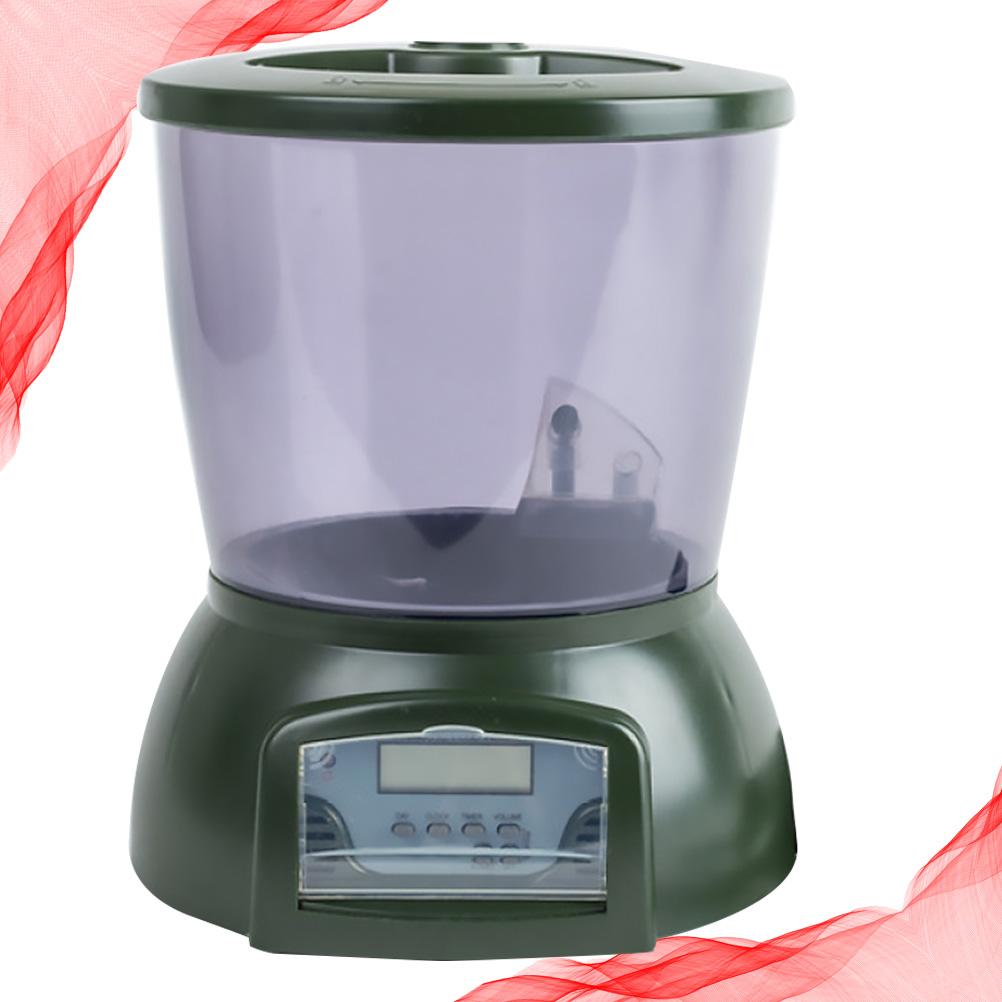 Автоматическая кормушка для рыб Прочная кормушка для аквариума ЖК-дисплей Таймер Кормушка для рациона для рыбного пруда Аквариум (Без