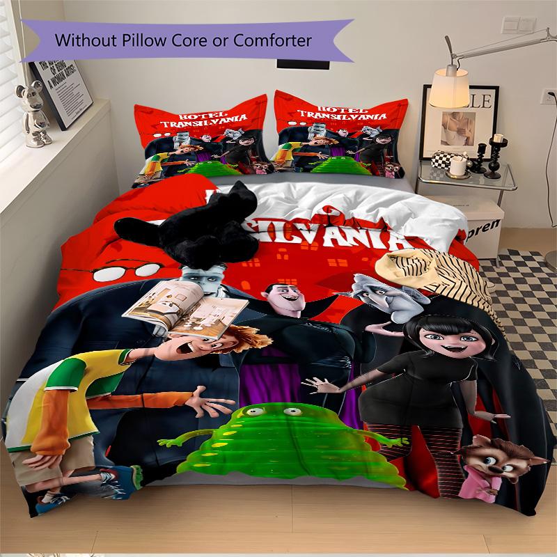 Hotel Transylvania Family Print 3Pcs Bedding Setduvet Cover With 2 Bedropillowcase Home Birthday Gift