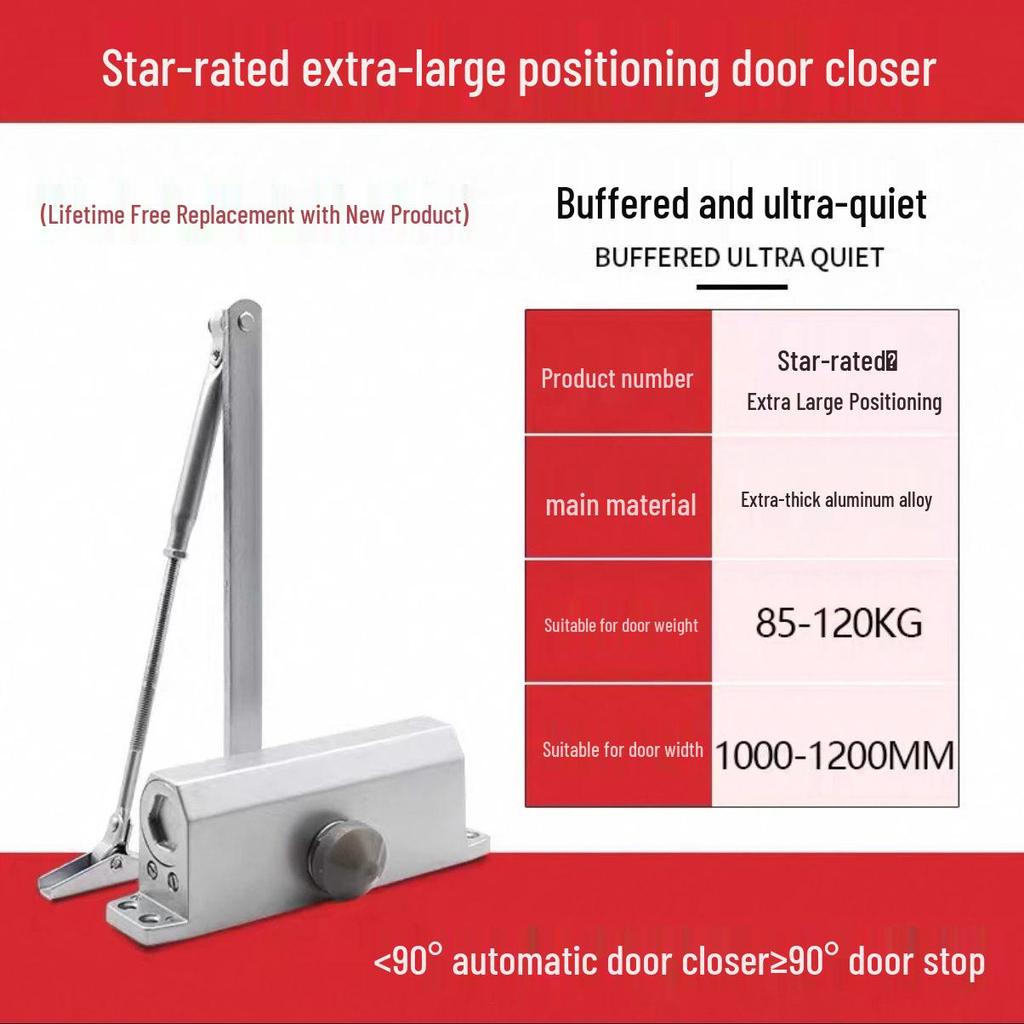 Автоматический гидравлический доводчик двери с отскоком для противопожарных дверей - Не требует сверления