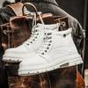 Men Retro British High Top Leather Motorcycle Boots Fashion Casual Ankle Boots