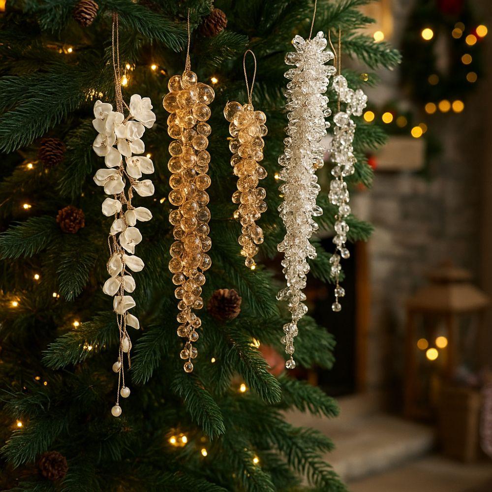 Виноградная Рождественская Подвеска-Сосулька Реалистичное Украшение для Рождественской Елки Блестящие Рождественские Ветки Домашний Декор