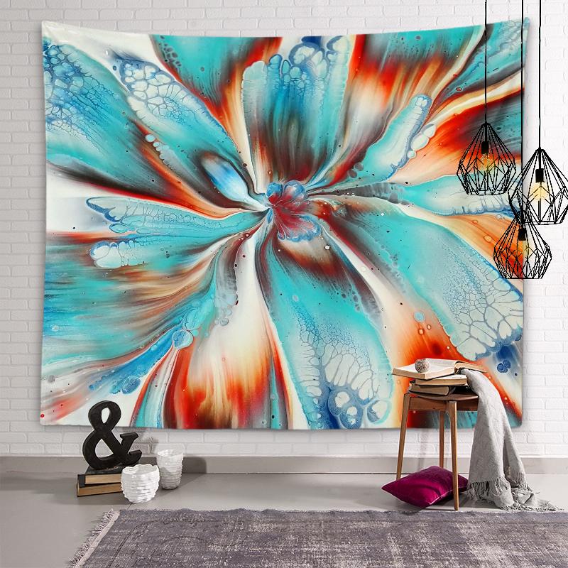 Индивидуальный красочный гобелен с котом, психоделический геометрический мандала, настенный художественный гобелен, хиппи, богемный гобелен, домашний декор для комнаты