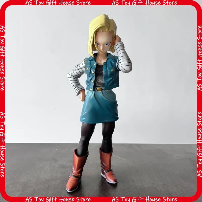 Фигурка Android 18 из Dragon Ball Z, ПВХ, с подвижными суставами, 27 см, модель персонажа аниме, изысканное украшение для рабочего стола, коллекционный подарок