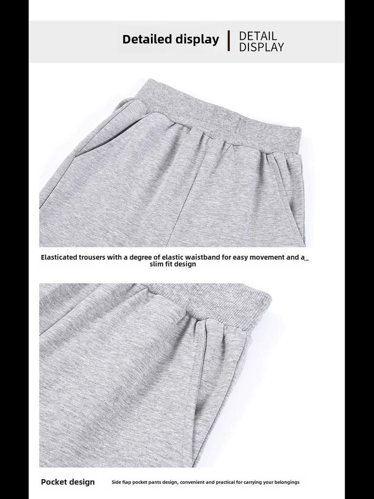 Спортивные брюки для школьной формы из чистого хлопка темно-синего цвета для учеников начальной школы — мальчиков и девочек, свободный крой, летние брюки.