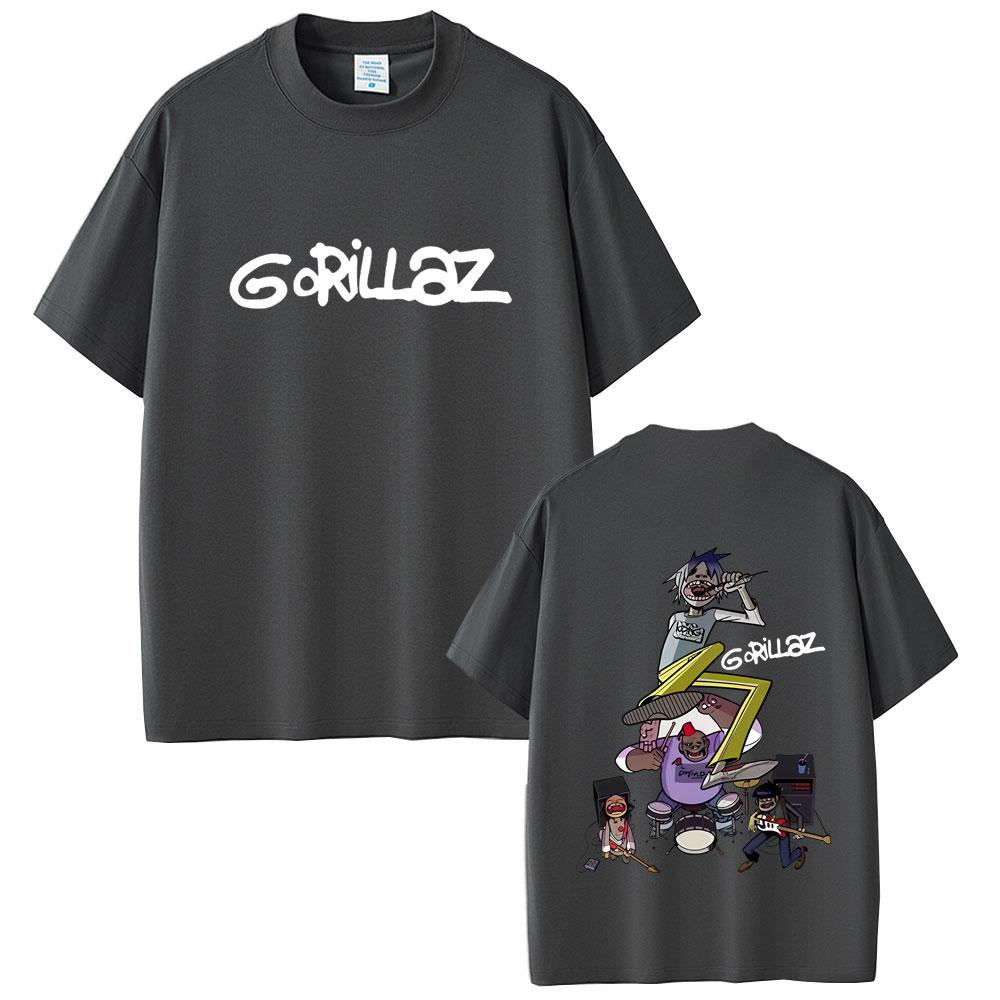 Rock Band Gorillaz Graphic Tshirt Men Women Fashion Vintage Oversized Streetwear Unisex High Quality Soft Cotton T Shirts Tops
