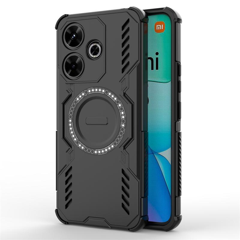 Чехол для Xiaomi Redmi 13 Для Redmi 13 4G Ударопрочный Противоударный Магнитная Адсорбция Беспроводная Зарядка Задняя Крышка Для Чехла Redmi 13