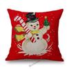 Red Cartoon Snowman Joyful Christmas Cute Art Children Room Decoration Sofa Throw Pillow Case Xmas Oil Painting Cushion Cover