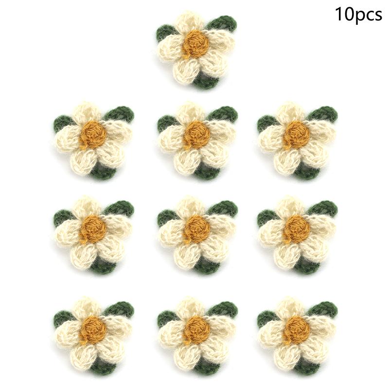 2/5/10 шт., цветные вязаные крючком 6 лепестков, 3D-цветы, вязаное одеяло, аппликация, украшение для рукоделия, заколки для волос, декор для шляпы