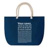 Sac De Plage - PLANETEE - Grand Anse Corde - Coton - Grand Format - Message Personnalisé