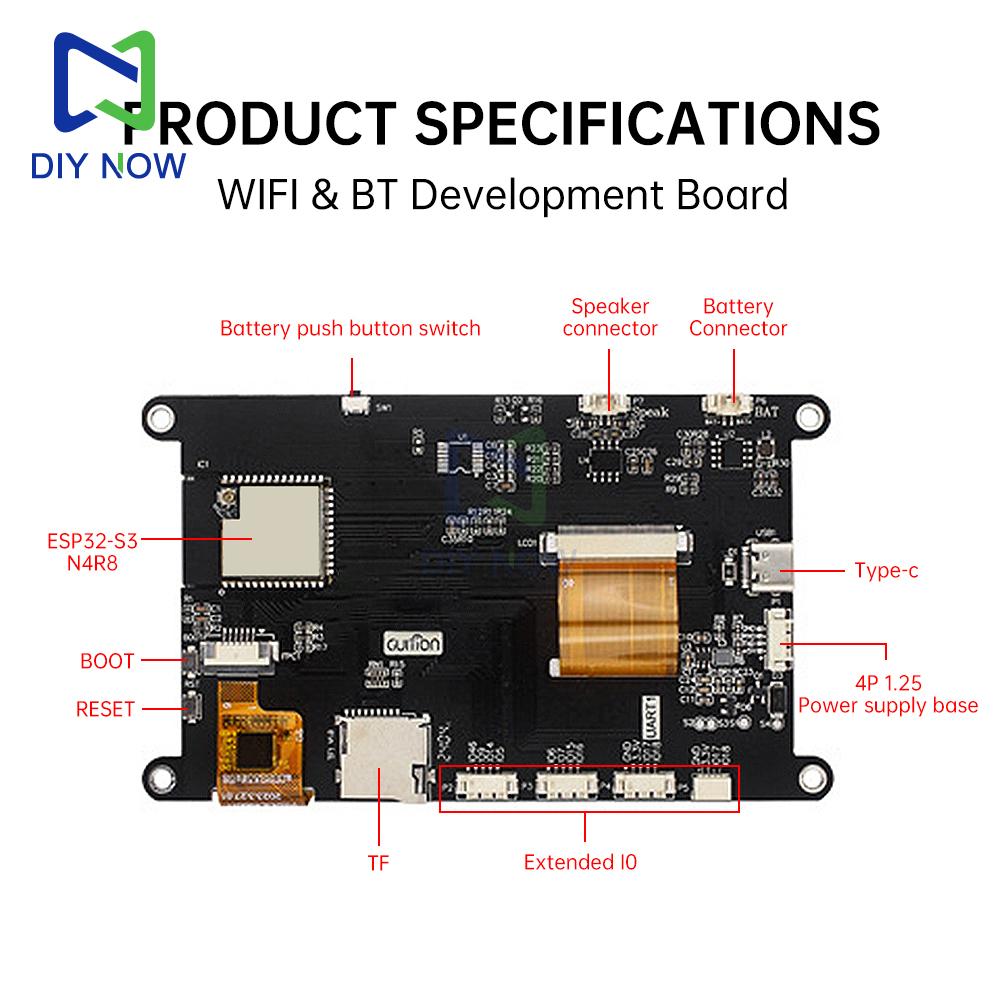 ESP32-S3 N4RE 4,3-дюймовая/5-дюймовая плата разработки WIFI Bluetooth с IPS HD емкостным сенсорным экраном LCD модуля дисплея