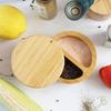 Бамбуковая солонка с ложкой Кухонная банка для специй Магнитный вращающийся бытовой контейнер для приправ Шкатулки для хранения ювелирных изделий ручной работы
