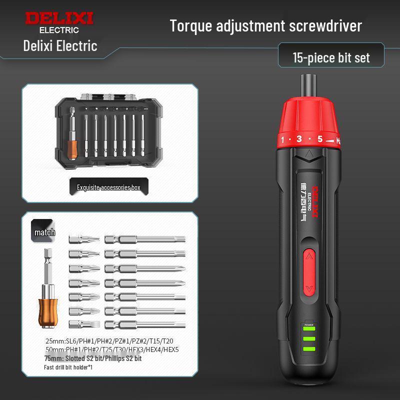 Многофункциональная электрическая отвертка и мини-литиевый шуруповерт Delixi для домашнего использования