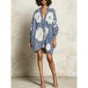 2026 Womens Loose V-Neck Batwing Sleeve Printed Midi Dress Casual Elegant Style