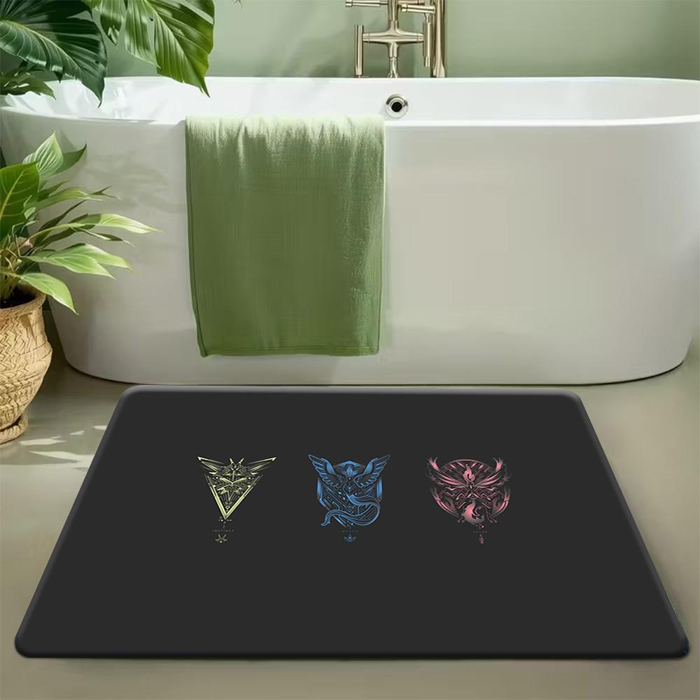 Pokemon Gyarados Ocean Splash Print Non-slip Doormat Soft Floor Mat for Home Decor