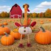 Thanksgiving Turkey Decoration Plush Stuffed Turkey Doll with Retractable Neck Stretchable Sitting Turkey for Fall Autumn Harvest Thanksgiving Table