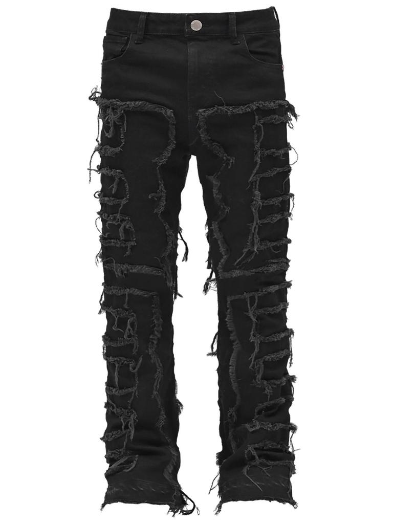 Мужские эластичные прямые джинсы - Модный европейский и американский уличный стиль