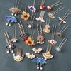 Tang Style Butterfly Flower Hanfu Hairpins - Simple Versatile U-Shaped Hair Accessories.