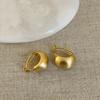 Niche Design Sense Gold Brushed Curved Metal Stud Earrings Female Personality Unique Exquisite Commuting Versatile Earrings