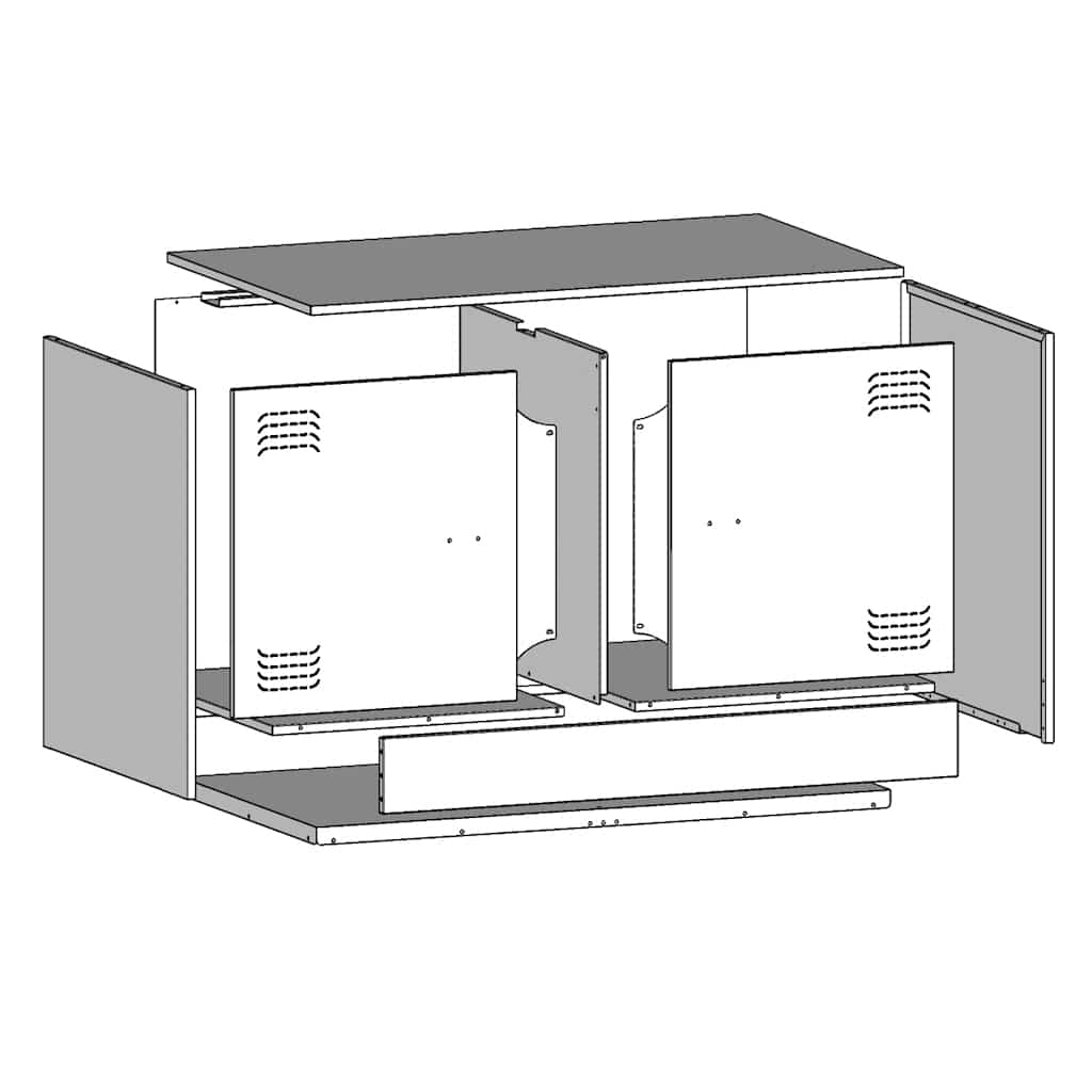 TV Stand White 67 x 39 x 44 cm Steel
