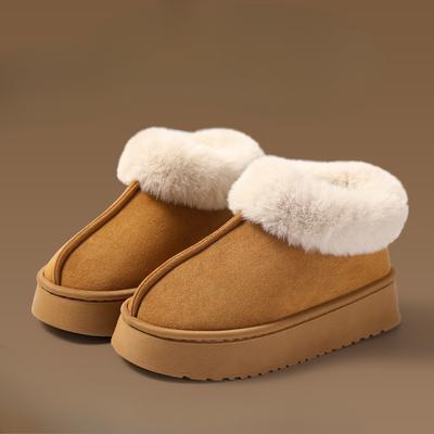 Новые Нескользящие, Увеличивающие рост, Теплые, Флисовые и Утепленные Хлопковые Домашние Тапочки для Женщин