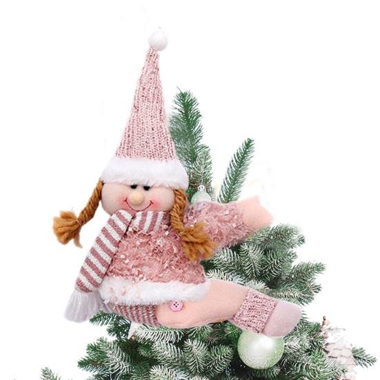 Yousheng Розовый Снеговик Подхват для Штор Плюшевая Пряжка для Штор Снеговик Мультяшный Держатель для Штор для Праздничного Домашнего Окна Украшение на Верхушку Елки