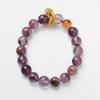 Nine Purple Fire Energy Bracelet Beads for Women, Amethyst, Purple Phantom Quartz, Natural Crystal, Decorative Bracelet, Jewelry