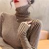 Niche Striped Turtleneck Women's Bottoming Shirt Fashionable and Foreign Spring New Popular Inner