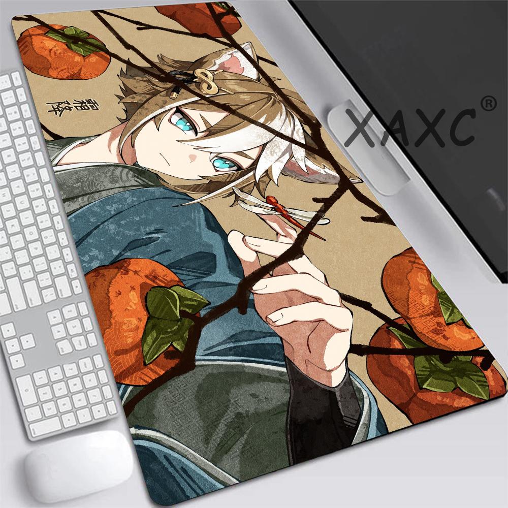 HYBXAXC Mouse Pad Cute HD Genshin Impact Pattern Kawaii Game Desk Pad Extended Gaming Keyboard Mats Large xcm Gamer Mousepad