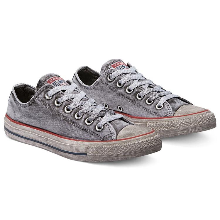Converse Chuck Taylor All Star Basic Wash Abrasion Resistant Abrasion Resistant Low top Canvas Shoes Unisex Gray 156892C