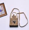 Women Cartoon Knitted Handheld Outdoor Crossbody Bag Leisure Cute Inclined Shoulder Bags Snap Button Mobile Phone Bags