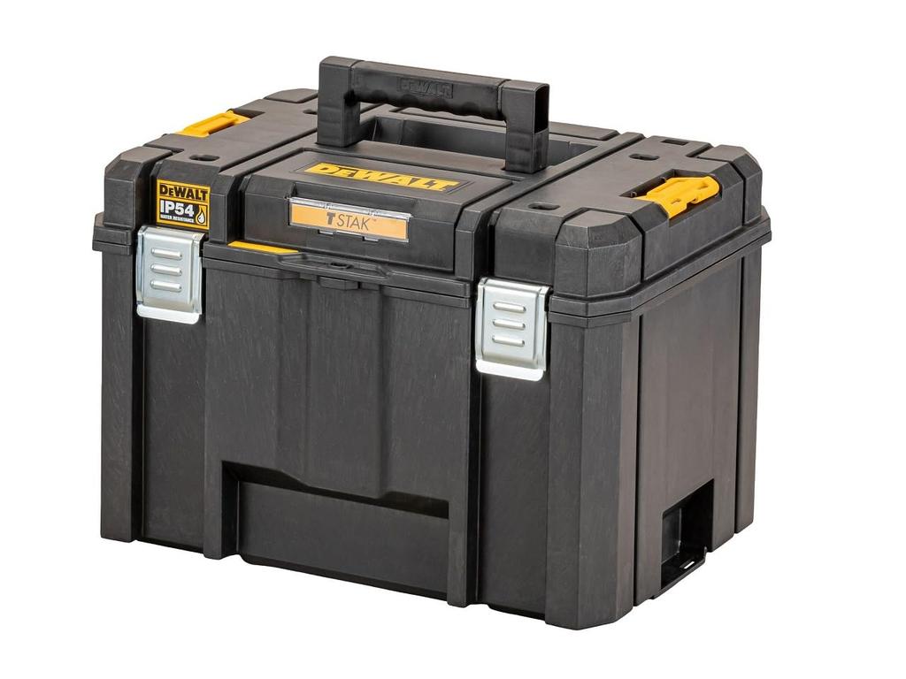 DEWALT TSTAK Большой ящик для инструментов размера L, кейс для хранения инструментов, ящик для инструментов, большая вместимость, складное хранение, съемный лоток, защита от пыли и влаги IP54, DWST83346-1