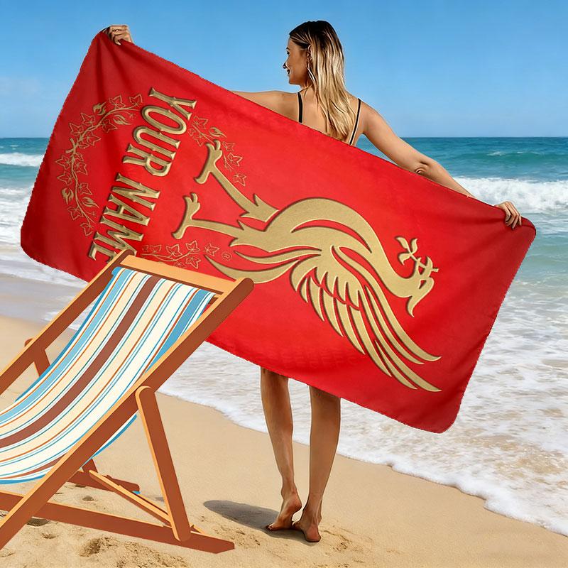 Custom Liverpool Print Beach Towel, Large Soft Quick Dry Towel for Beach Camping Swimming
