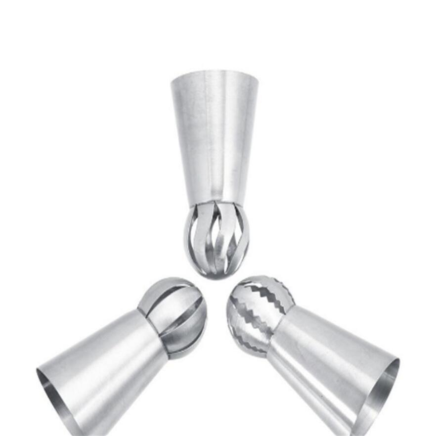 3Pcs Russian Flower Icing Piping Nozzles Tips Cake Decoration Pastry Cupcake Baking Tools