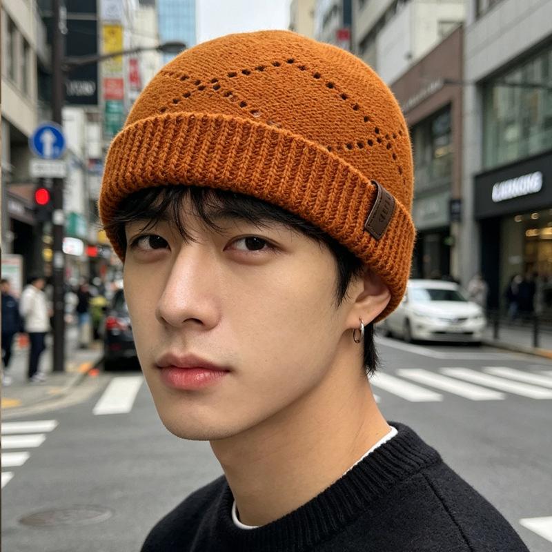 Knitted Landlord Hat Men'S Spring And Summer Thin Ruffian Handsome Melon Fur Hat Women'S Street Versatile Face Small Fashion Trendy Hat