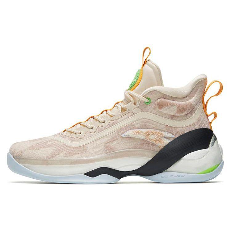 Anta KT7 Nitro Technology Mid Top Basketball Shoes Mens Beige Brown 112241102-1