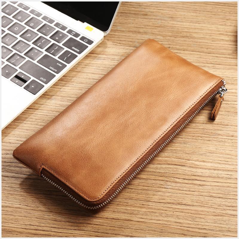 Высокое качество, модные мужские и женские кошельки для сотовых телефонов, кошелек на молнии, длинные кошельки-клатчи большой емкости для мужчин с ручным ремешком