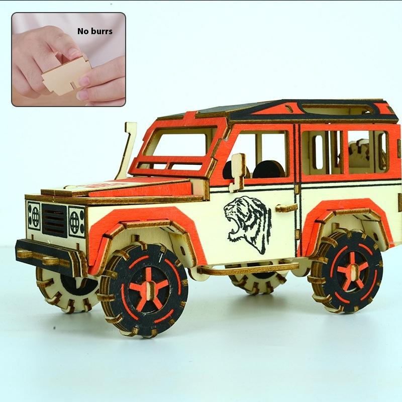 Детская деревянная 3D-головоломка, модель автомобиля, украшения, сделай сам, детские развивающие игрушки ручной работы