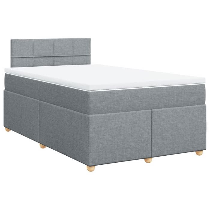 Maison Exclusive - Sommier à lattes de lit avec matelas Gris clair 120x200cm Tissu