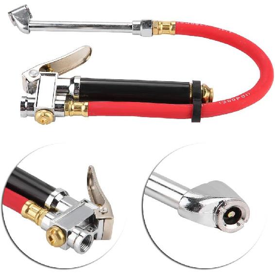 Air Gauge Tire Filler,Compressed Air Filler Gauge Handheld Car Air Tire Pressure Filler Fill Inflator Gauge Dual Chuck Air Compressor Hose Tool