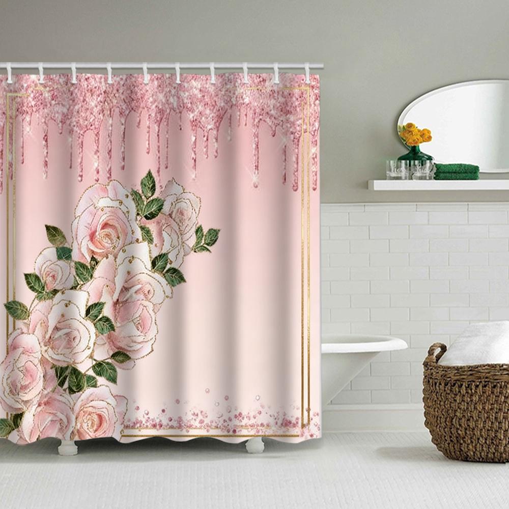 1/4 Geometric grid  print shower Curtains, Toilet Seat Decoration, Shower Curtain with Carpet and Toilet Lid, 70.8x70.8 inch