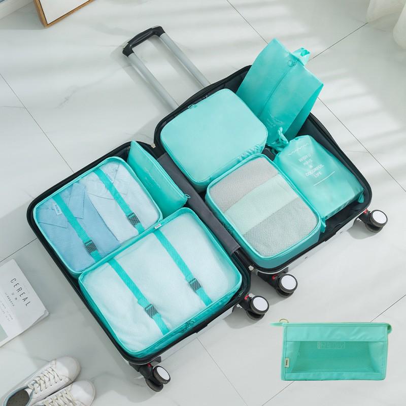 Набор для хранения в путешествиях из 8 предметов: Сумки-органайзеры для нижнего белья, обуви и одежды