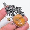 Натуральный Призрачный Глаз Яшма, Цитрин 925 Стерлинговое Серебро Ювелирная Подвеска 2,76" Q4a51