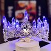 Свадебная корона, повязка на голову, освещение для женщин и девочек, стразы, тиары, освещенная свадебная корона, светодиодная принцесса, сияющая, украшения для дня рождения