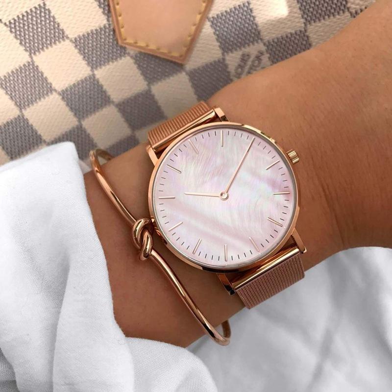 Luxury Brand Women Watch Fashion Metal Mesh Strap Ladies Quartz Wrist Watches for Woman Simple Elegant Female Clock reloj mujer