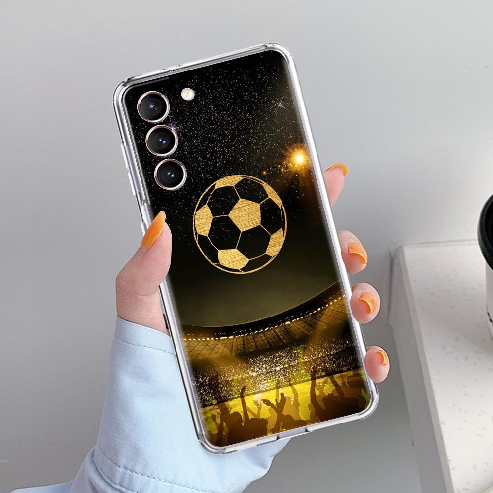 Чехол для телефона Samsung Galaxy S26 S25 S24 S23 S22 Ultra S20 S21 FE 5G Plus Мягкий прозрачный чехол Сердцебиение футбола