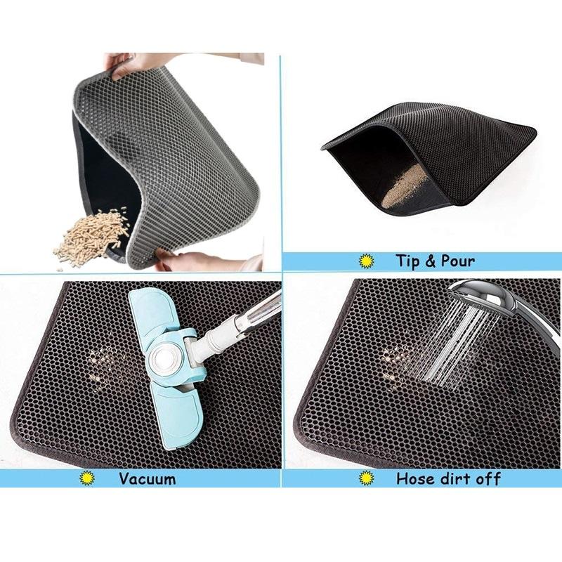 Non-slip Cat Litter Mat with Gift Waterproof Double Layer Pet Litter Box Mat Sand Cat Pad Bed Mat Clean Pad Cat Accessories