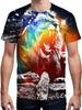 Summer Lion Animal Graphic T-Shirts 3D Print Men's Fashion Short Sleeve O-Neck T Shirt Casual Harajuku Y2K Top Tees Men Clothing