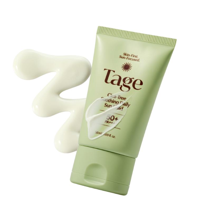 Tage Успокаивающий ежедневный солнцезащитный флюид Cica-Tree SPF50+ PA++++ (50мл) - Продвинутый защитный щит от УФ-излучения и невесомый увлажняющий бустер-флюид