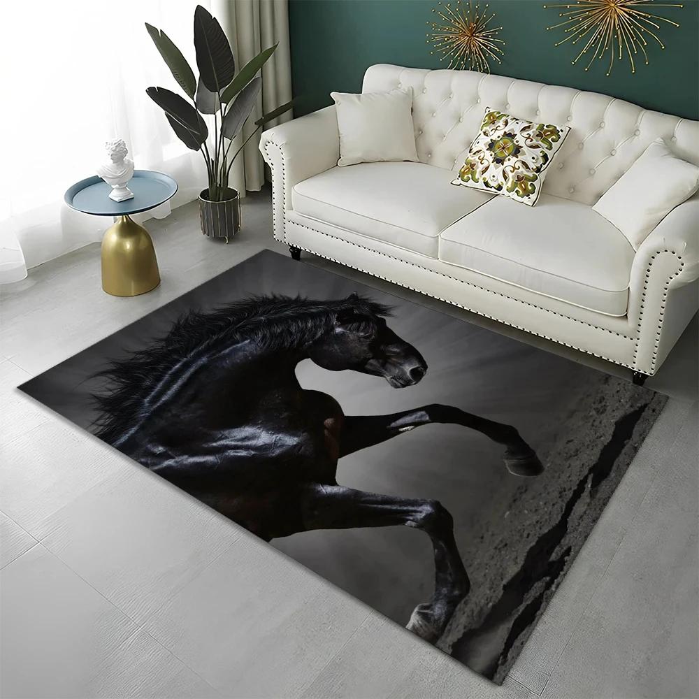3D Pentium Gallant Horse Steed Animal Carpet Ковер для дома, гостиной, спальни, дивана, коврика для двери, декор, детский коврик, нескользящий напольный коврик