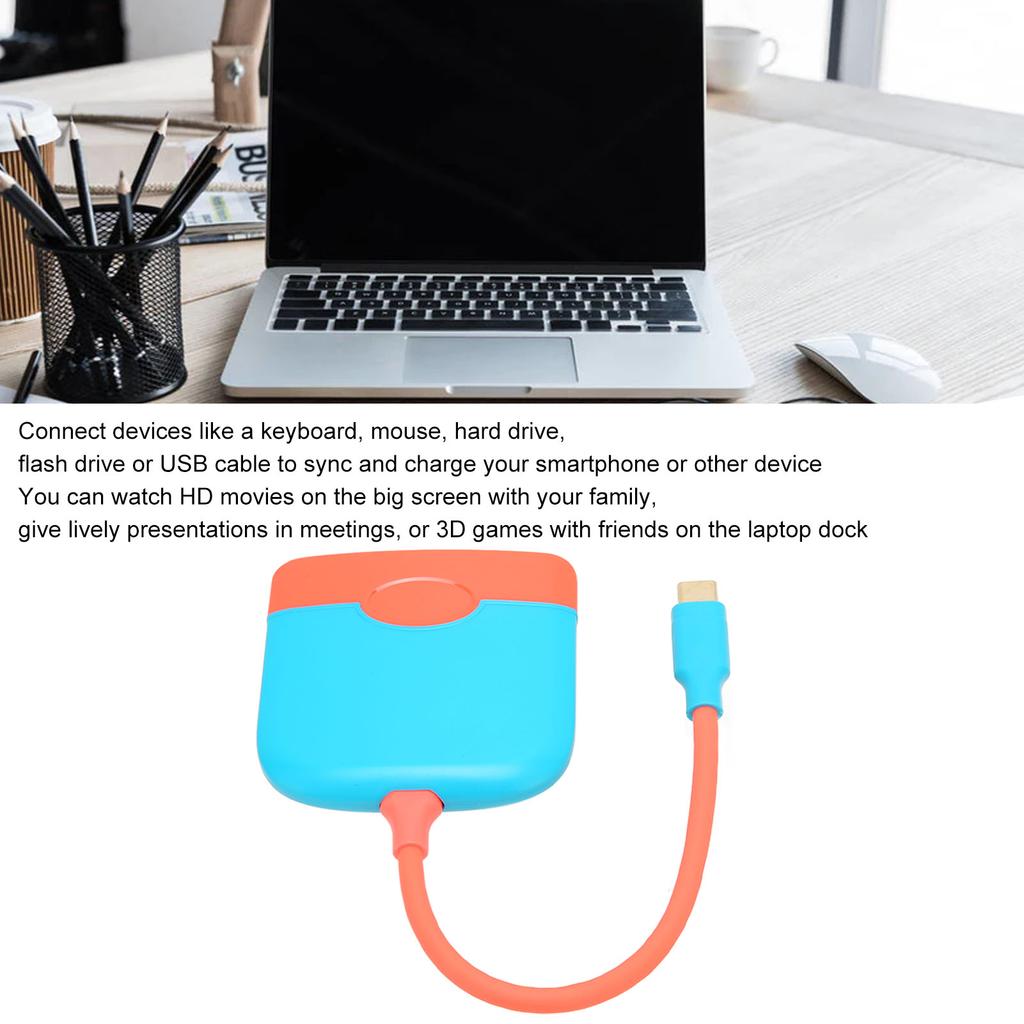 3-в-1 USB C на HD Multimedia Interface Адаптер USB C на USB C USB3.0 Многопортовый Адаптер Совместимый для Устройств Type C